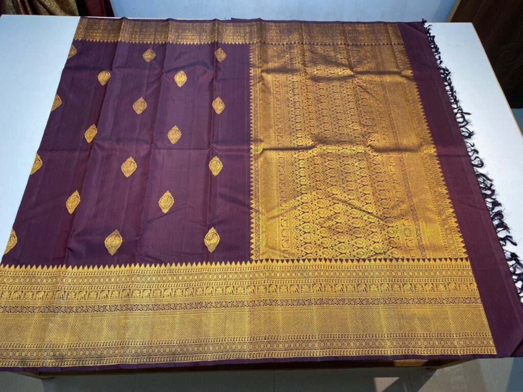 coffee brown kanjipuram saree