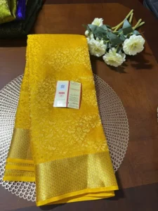yellow mysore silk saree